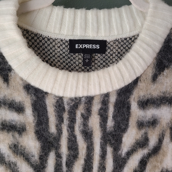 Express Oversized Leopard Print Sweater, Size Small - Picture 4 of 5